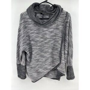 Calvin Klein Performance Grey Heather Cowl Neck Sport Tulip Hem Womens Medium